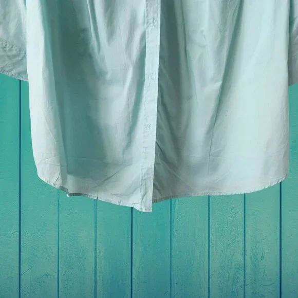 Woman Within Mint Green 3/4 Sleeve Button Down Shirt Size L (18W/20W) - Picture 3 of 10